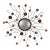 Sculptural Metal Sunburst Mirror With Convex Center For Sale