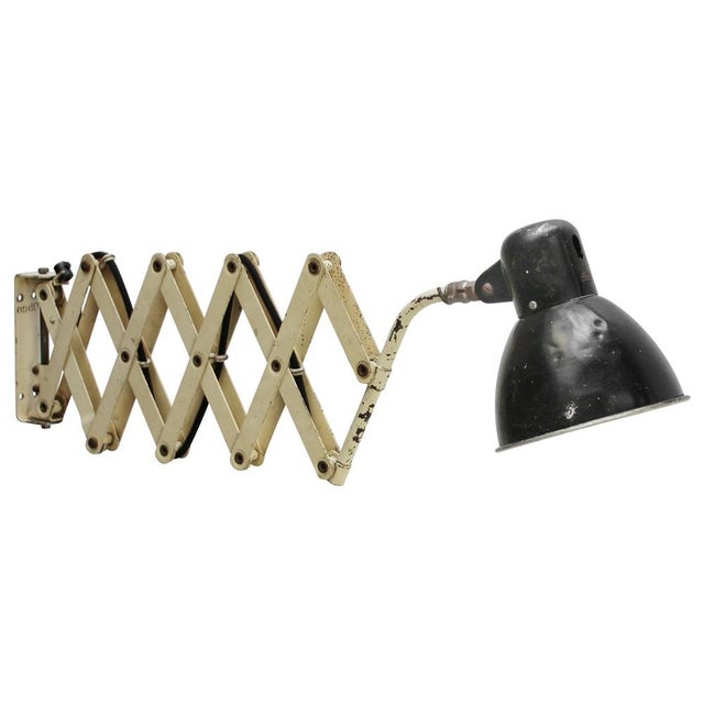 Mid-Century Black and White Metal Scissor Sconce from SIS, Germany For Sale - Image 6 of 6