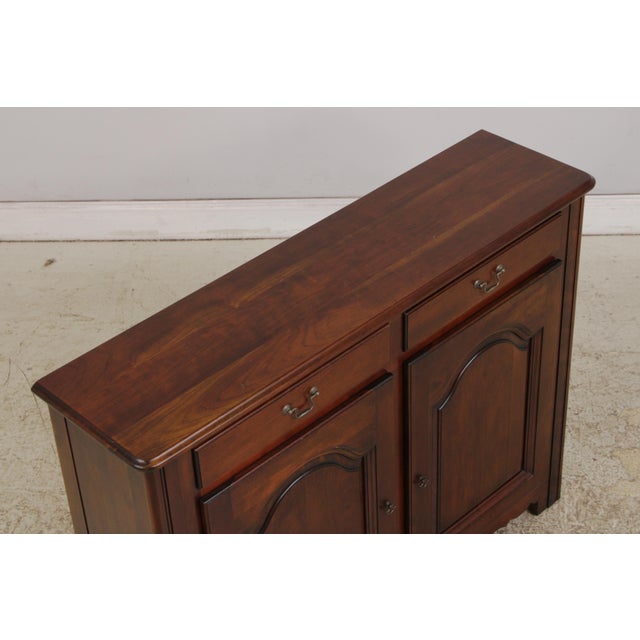 Brown Country French 2 Drawer 2 Door Cherry Server For Sale - Image 8 of 15