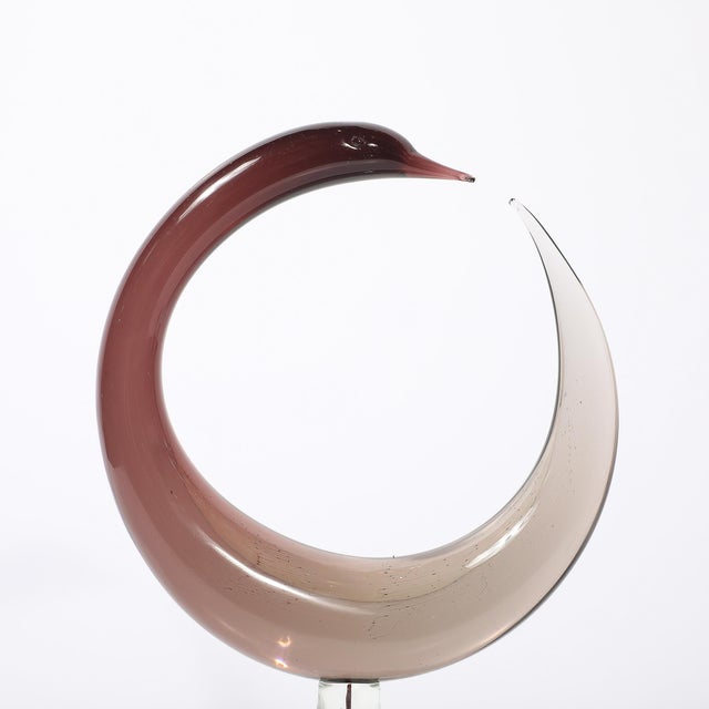 Mid-Century Hand-Blown Spiraled Murano Glass Bird Sculptures Signed Salviati - Set of 2 For Sale - Image 11 of 17