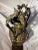 Brass Antique Dark Patinated Brass Decorative Urn With Wood Base For Sale - Image 8 of 11