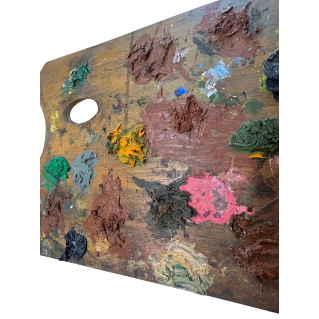 Mid 20th Century Antique French Provincial Wood Painter’s Palette For Sale - Image 5 of 8