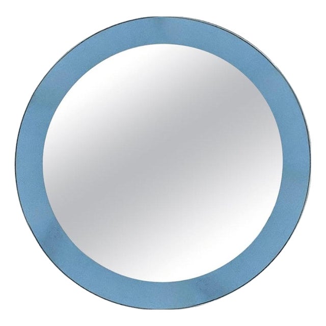 Blue Glass Wall Mirror, Italy, 1960s-1970s For Sale