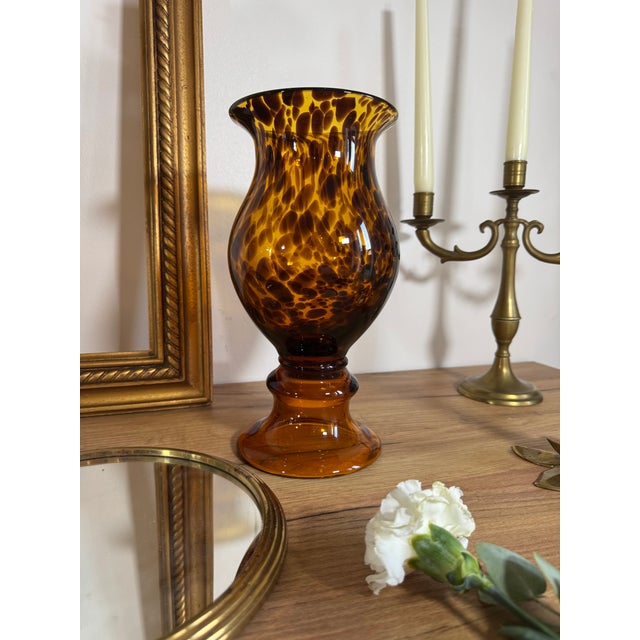 Large Speckled Amber Vase, in Very Good conditions. Designed 1960 to 1969