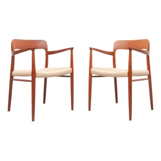 Vintage Model 56 Teak Chairs by Niels Otto Møller for J. L. Møller Furniture Factory, 1950s, Set of 2 For Sale