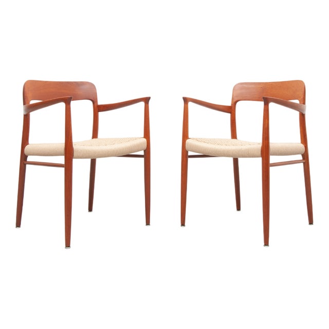 Vintage Model 56 Teak Chairs by Niels Otto Møller for J. L. Møller Furniture Factory, 1950s, Set of 2 For Sale