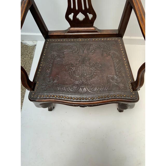 Mid 19th Century Floral Carved Walnut Cabriole Legged Arm Chair For Sale In Boston - Image 6 of 10