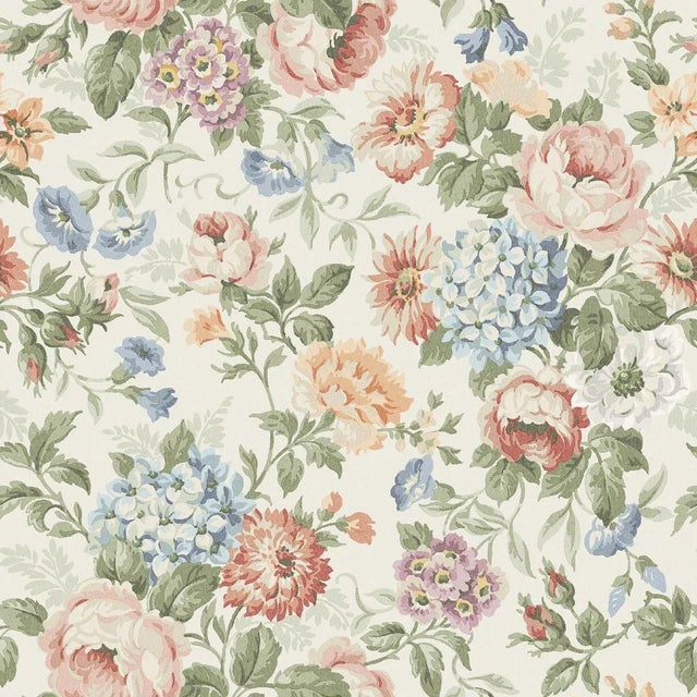 SAMPLE - Boråstapeter Hortensia Wallpaper In Multi For Sale