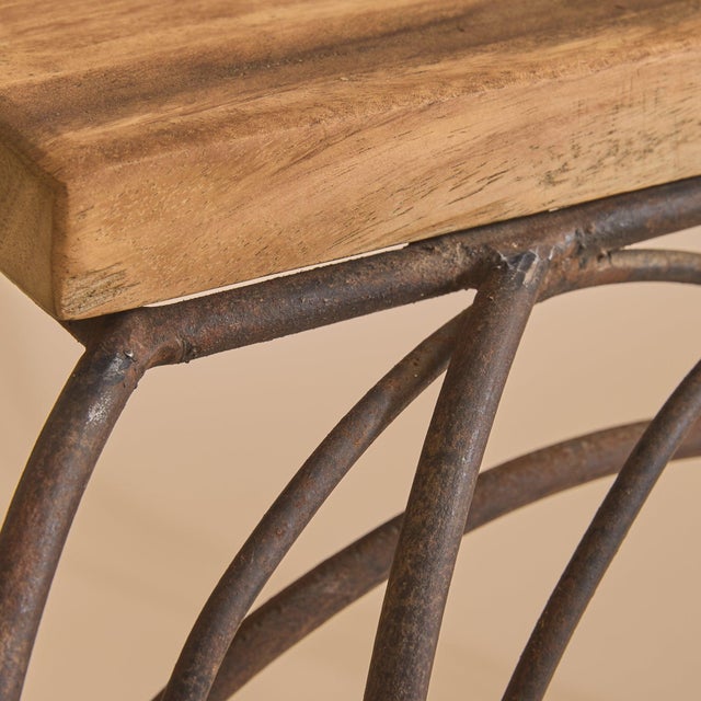 1980s French Wrought-Iron Console Table in the Manner of Andre Dubreuil For Sale - Image 4 of 12