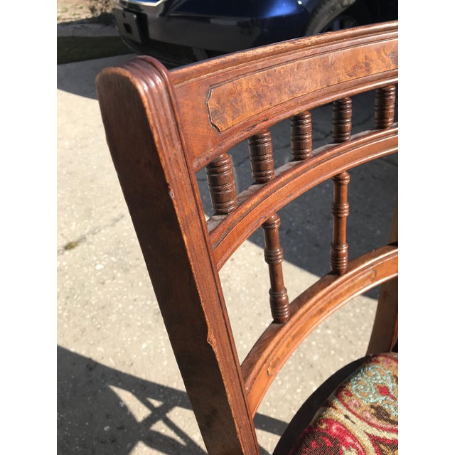 Late 19th Century Pair of Vintage Victorian Wooden Chairs For Sale - Image 4 of 12