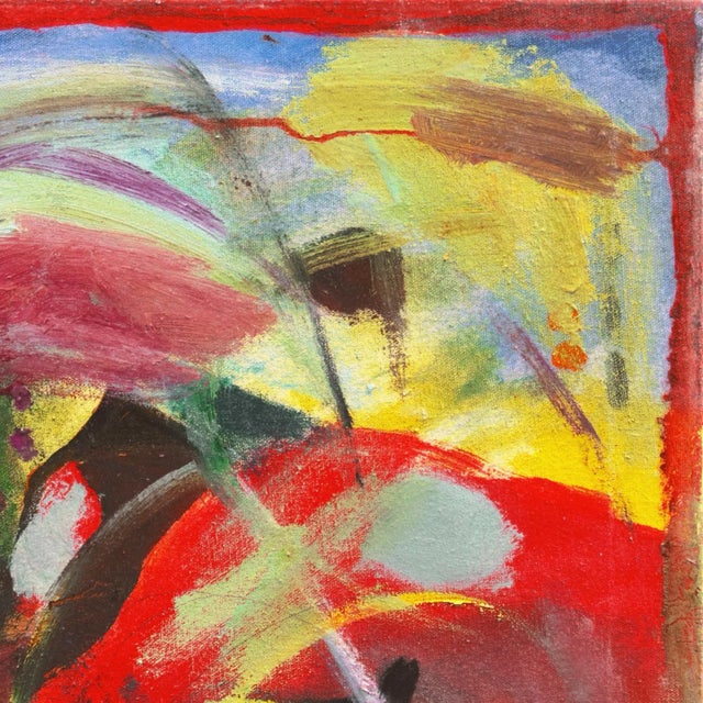 1960s 'Abstract, Citron & Scarlet' by Charles Barr, American Abstraction, Pittsburgh, Freeman Center For Sale - Image 5 of 8