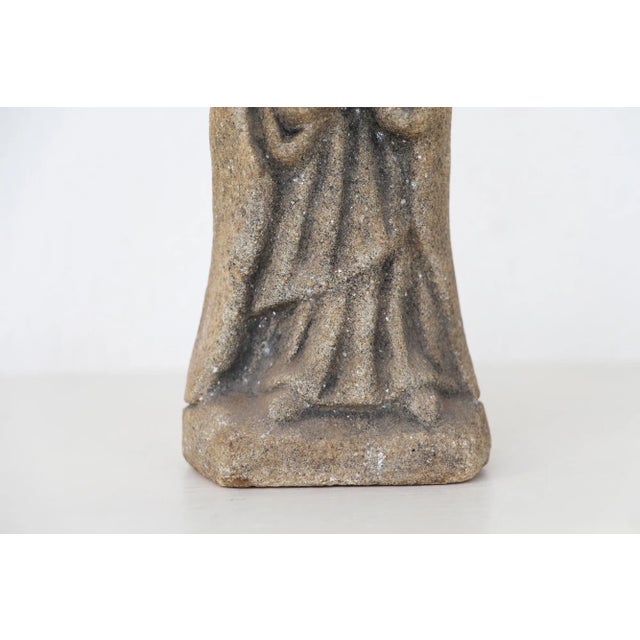 Late 19th Century Late 19th Century Carved Granite Holy Mary With Baby Jesus Figurine For Sale - Image 5 of 13