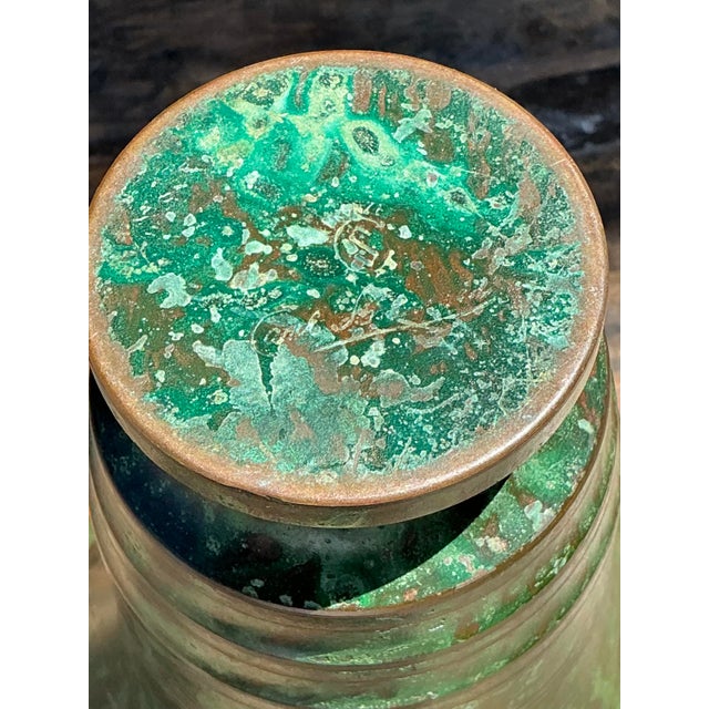 Metal Vintage Carl Sorenson Art Deco Trumpet Bronze Vase For Sale - Image 7 of 12