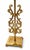 Signed gold painted table lamp by New Orleans designer Elaine Gleason featuring metal scrollwork design on top of a square...
