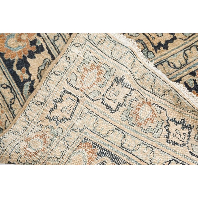 Persian Vintage Persian Meshad Beige Handmade Wool Rug For Sale - Image 3 of 8