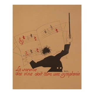 1930s Vintage French Art Deco Print, Nicolas, "Le Service Des Vins Doit Etre Une Symphonie." For Sale