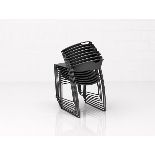 Black Postmodern Juliette Stacking Chair by Hannes Wettstein for Cerruti Baleri, Italy, 1980s For Sale - Image 8 of 11