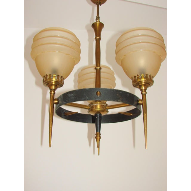 Mid-Century Modern Glass Chandelier, 1960s For Sale - Image 9 of 11