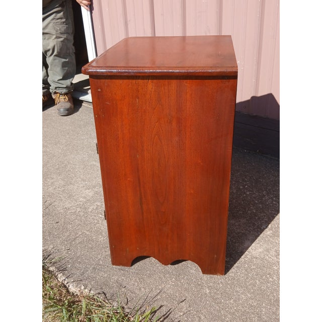 American Antique Walnut One Door Wash Stand Commode With Drawer 1870s For Sale - Image 3 of 12