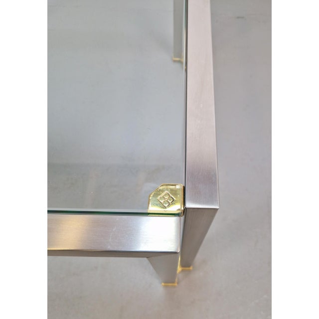 Metal Regency T28 Coffee Table in Brass and Glass from Peter Ghyczy, 1970s For Sale - Image 7 of 18