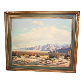 1960s Large Vintage Oil Painting Desert Scape Scene “Desert Expanse” by Paul Grimm For Sale