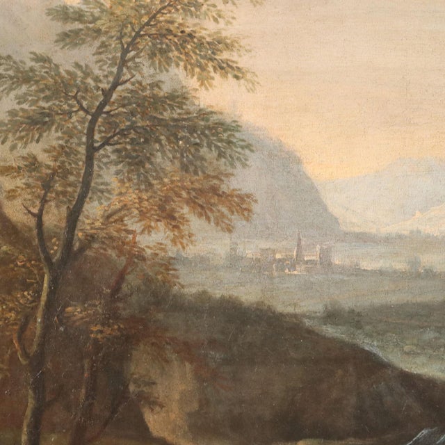 Textile After Bartolomeo Pedon, VenetianLandscape and Figures, 18th Century, Canvas For Sale - Image 7 of 13
