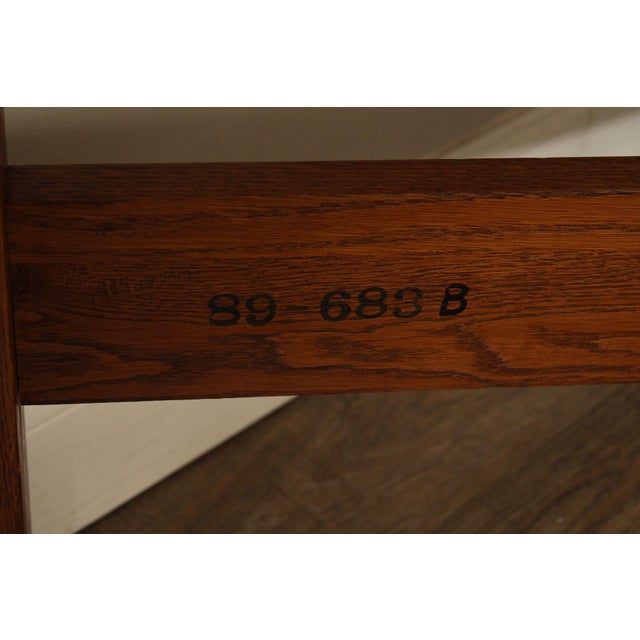 Stickley Mission Style Oak and Leather Queen Bed For Sale - Image 14 of 18