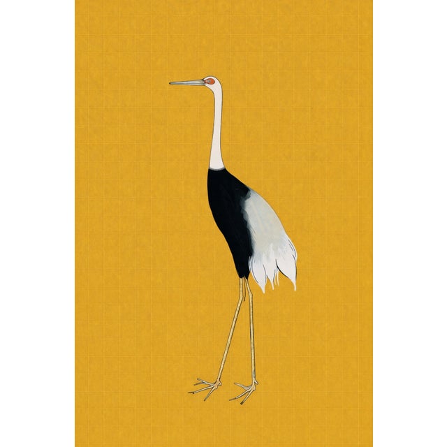 Japanese Crane Wall Art, Antique Asian Art Print Reproduction, 24″ × 36″ For Sale