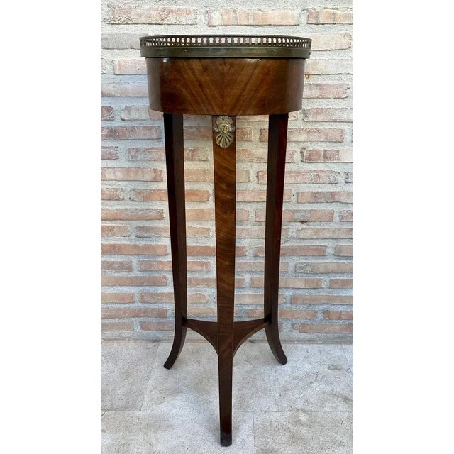 Antique French Louis XVI Style Walnut Bouillotte Side Table, 1800s For Sale - Image 10 of 10