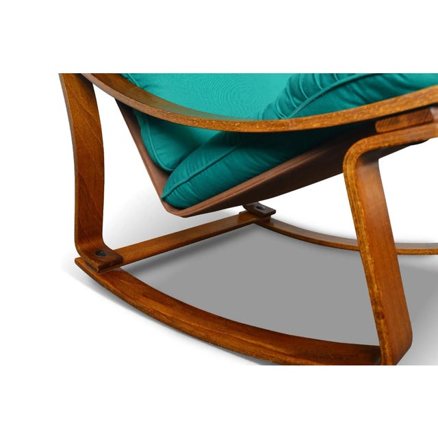Wood 1970s Norwegian Modern Bentwood Rocking Chair For Sale - Image 7 of 10