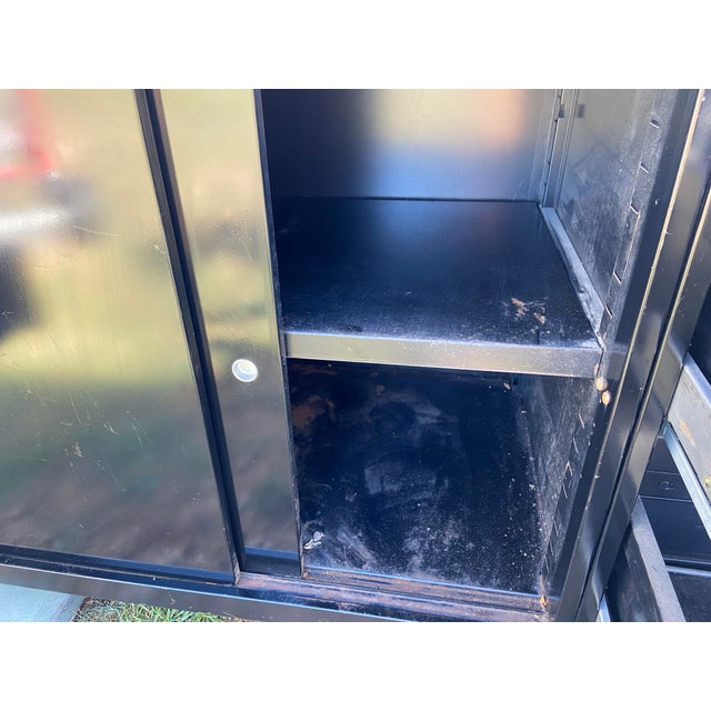 Vintage Mid Century Modern Metal Tanker Credenza For Sale - Image 11 of 12