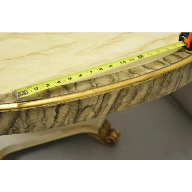 Late 20th Century Italian Regency Cream & Gold Gilt Lacquered Urn Pedestal Dining Table - 3 Leaves For Sale In Philadelphia - Image 6 of 16