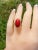 Gold The Coconut Creek: Antique Turn of The Century Mediterranean Coral Ring For Sale - Image 8 of 10