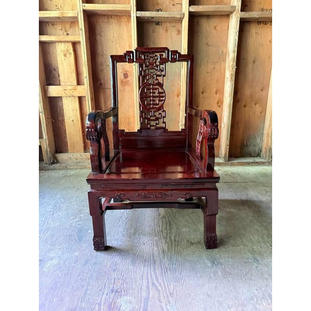 Vintage real rosewood solid wood, well carved in d details. Sturdy and heavy Approximate measures Floor to seat 14'' ,...
