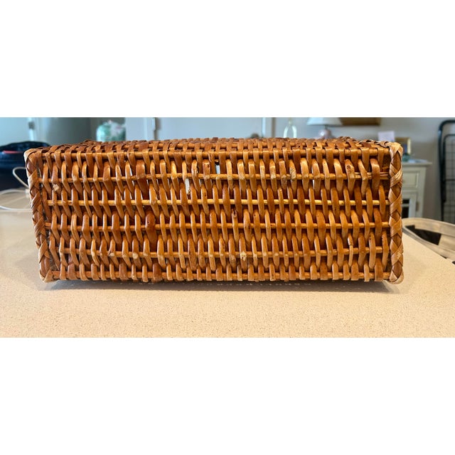 Vintage Wicker Tote For Sale In Boston - Image 6 of 6