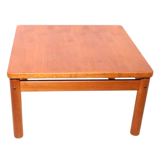Falster Møbelfabrik Mid Century Danish Modern Square Teak Coffee Table by Trioh C. 1977 For Sale - Image 4 of 7