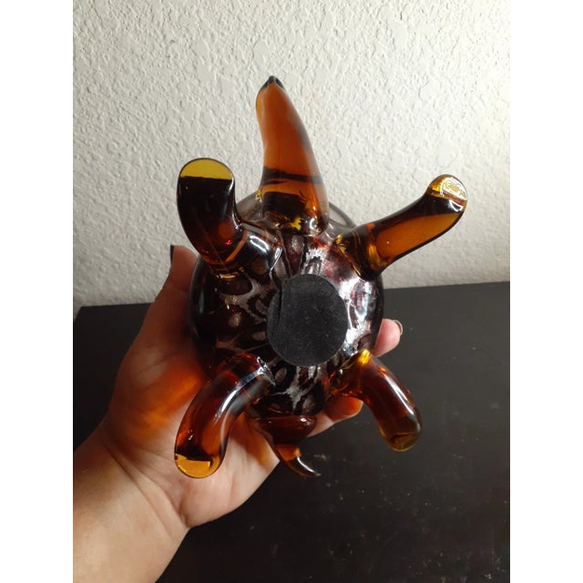 Italian 1980s Murano Italy Silver Aventurine Amber Art Glass Turtle Figurine For Sale - Image 3 of 10