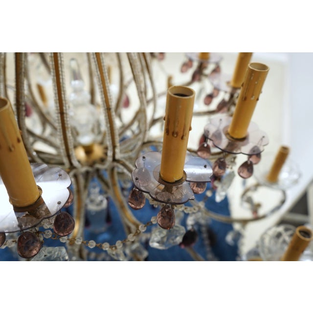 Outstanding Vintage Crystal Decorator Chandelier For Sale - Image 9 of 12