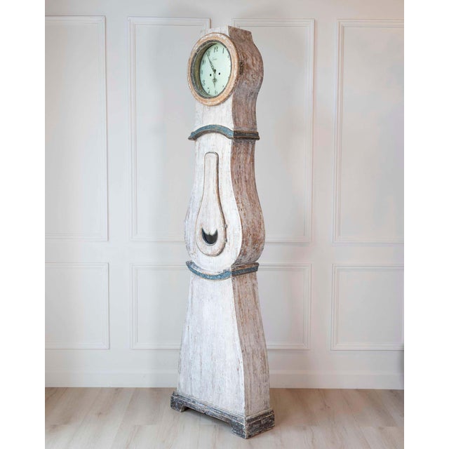 19th Century Scandinavian Painted Pine Longcase Clock For Sale - Image 9 of 11
