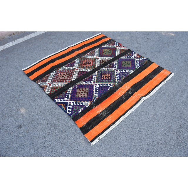 Tribal 1970s Tribal Hand Knotted Cecim Kilim For Sale - Image 3 of 11