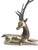 Metal Midcentury Vintage Hollywood Regency Large Solid Brass Stag Deer Gazelle Figurine Sculpture For Sale - Image 7 of 11