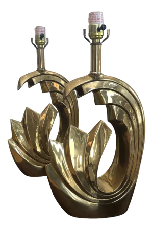 Pierre Cardin Vintage Brass Lamps - Set of 2