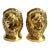 Vintage 1970s Brass Lion Head Bookends a Pair For Sale