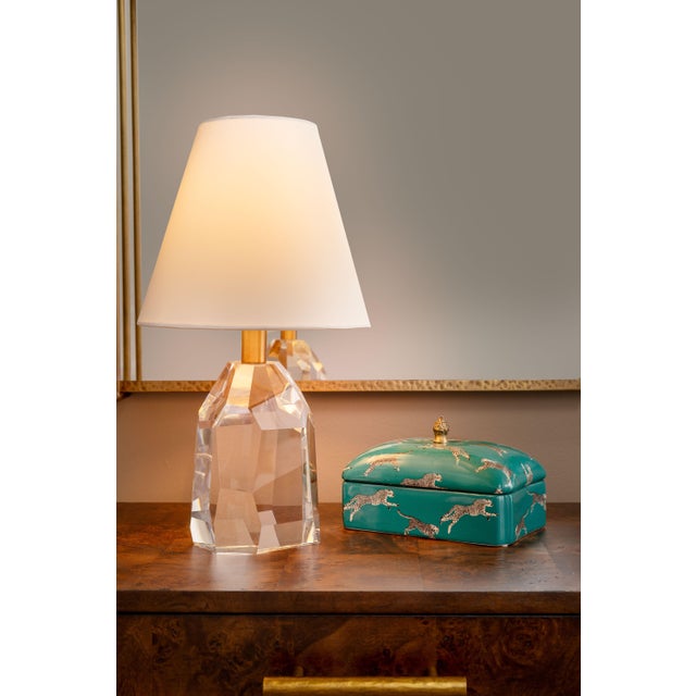 Name: Krypton Crystal Lamp Size: 16"H x 9"dia Ever so chic and transitional, this solid cut crystal lamp features a...