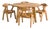 French Octagonal Oak Dining Table with Four Chairs, 1960s For Sale