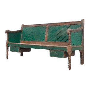 English 19th Century Painted Hall Bench