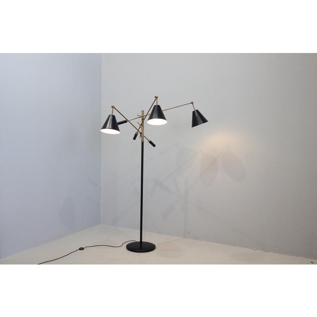 Metal Triennale Floor Lamp by Angello Lelii for Arredoluce, 1950 For Sale - Image 7 of 15