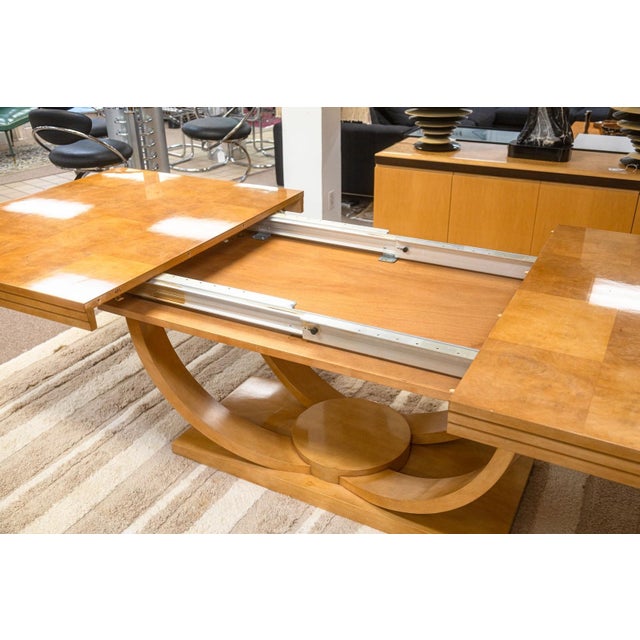 Century Furniture Omni Postmodern Burlwood Lacquered Dining Table With Leaves For Sale - Image 9 of 9