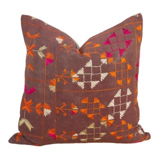 Prishna Antique Indian Folk Pillow For Sale