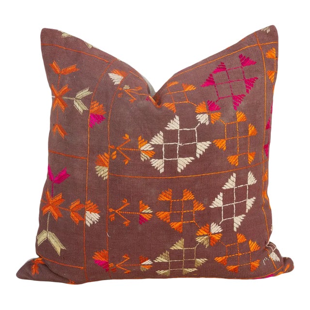 Prishna Antique Indian Folk Pillow For Sale